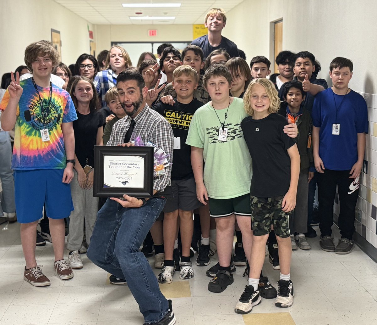 Congratulations Mr. Haggart for being the district secondary teacher of the year! #MustangPride #OurStory