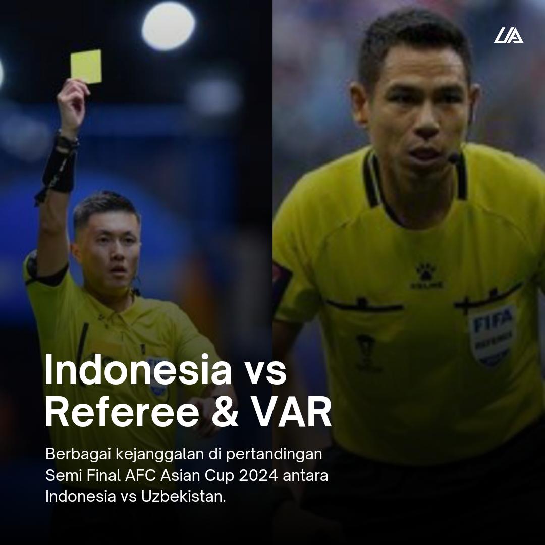 Rangkuman kejanggalan wasit dan VAR di pertandingan Semi Final AFC Asian Cup U23 antara Indonesia vs Uzbekistan: 1. Nama wasit utama dan ketua VAR di pertandingan kemarin adalah: - Shen Yinhao (Referee, China 🇨🇳) - Sivakorn Pu-Udom (VAR Referee, Thailand 🇹🇭) 2. Cek VAR, tetapi