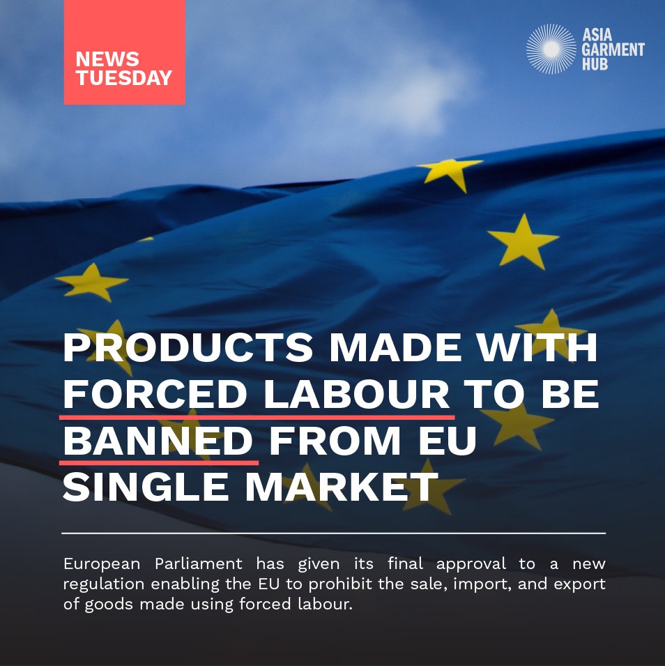 #NewsTuesday: Products Made w/ #ForcedLabour to be Banned from #EU Single Market

The @Europarl_EN  has taken a strong stance against forced labour in global #SupplyChains w/ its final approval of a new regulation. 

Read more ➡️ europarl.europa.eu/news/en/press-…

#DecentWork #DueDiligence
