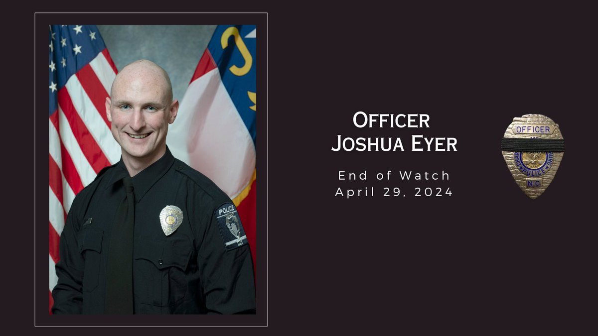 Officer Joshua Eyer has passed away tonight from his injuries after being shot in the line of duty this afternoon while assisting other officers with the apprehension of a suspect. Officer Eyer faithfully served the CMPD’s North Tryon Division for six years and was a member of