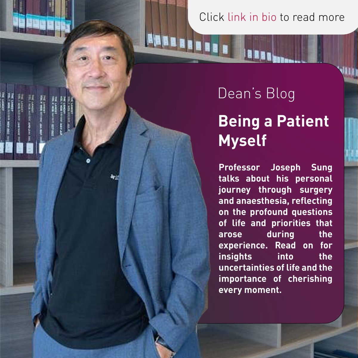 Reflecting on a profound journey: Prof Joseph Sung's first surgery under anesthesia last year led to intimate insights on health and life's uncertainties. Read more: ntu.edu.sg/medicine/news-… #LKCMedicine #HealthJourney #LifeReflections #Gratitude