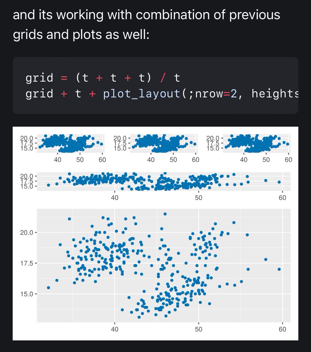 Coming soon: support for plot_layout() within TidierPlots, with syntax borrowed from the {patchwork} #rstats package. Flexibly lay out plots *just* the way you want them.