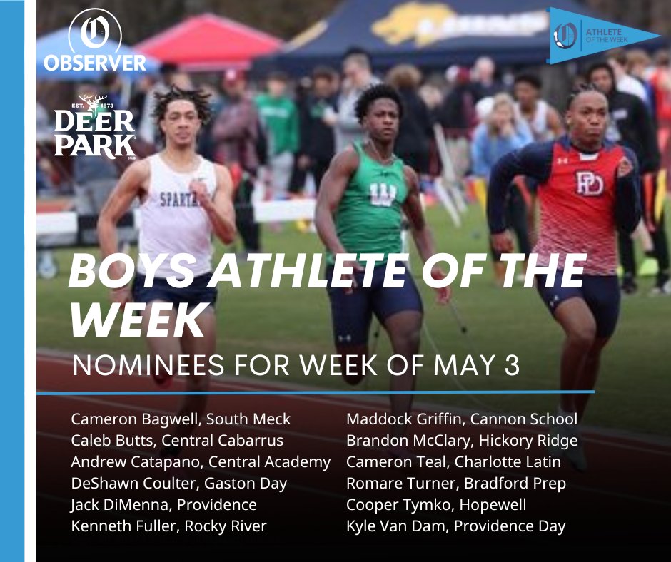Here are the nominees for The Observer's boys' high school athlete of the week. The poll closes Friday. Vote now. Vote often. Vote here: charlotteobserver.com/sports/high-sc…