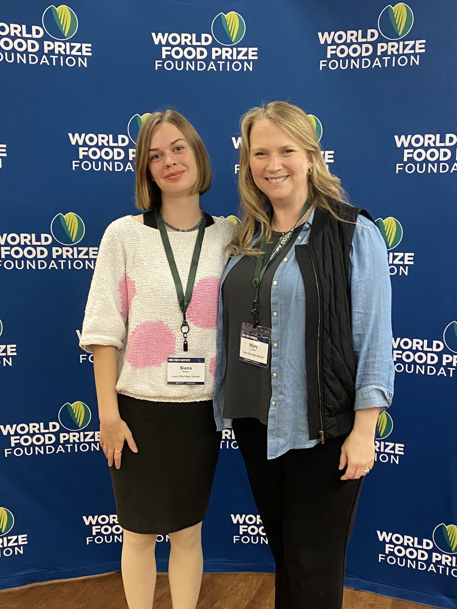 M_Lestina's tweet photo. Great day today at the @WorldFoodPrize Youth Institute at Iowa State! Way to represent Iowa City High School, Siena Brown! Truly inspiring! #IYI24 @JBacon23 #iccsd #TSTL #IowaYouthInstitute https://t.co/7OAA7q4Udp