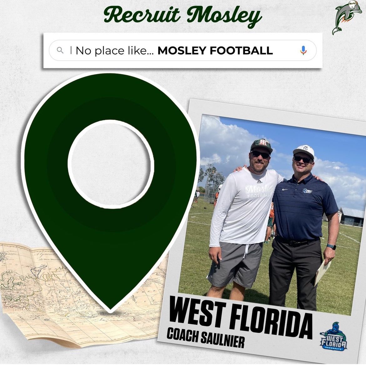 Thank you to Coach @ssaulnier1 from @UWFFootball for stopping by Mosley Football today. Not a better guy in the business!! #MosleyMade