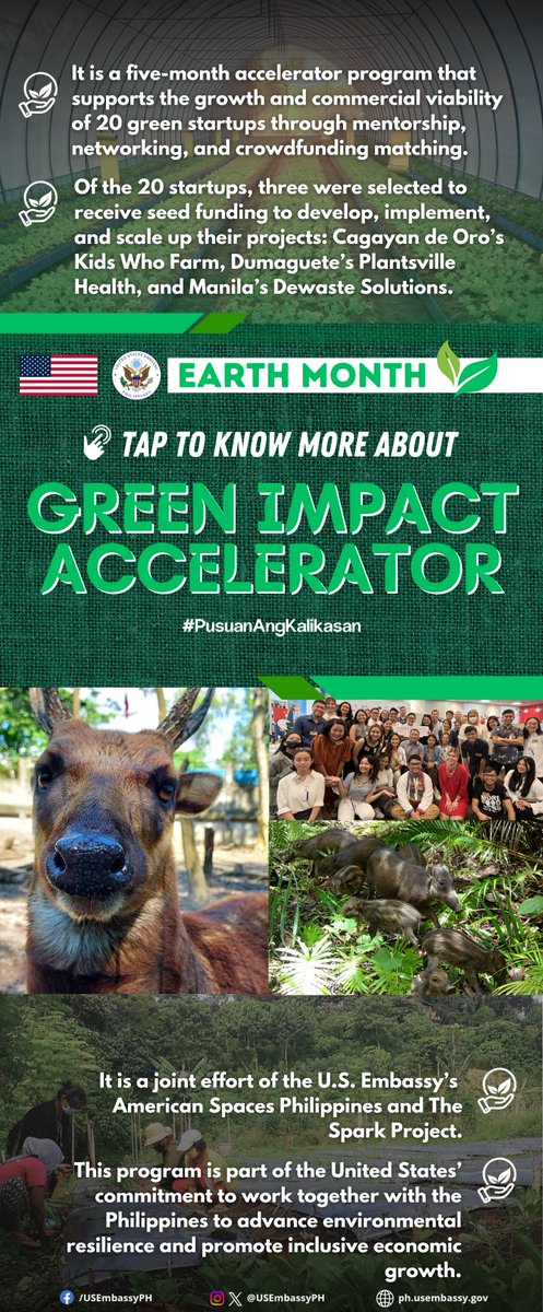 The Green Impact Accelerator program is all about supporting green startups, social enterprises, and Non-Profit Organizations achieve sustainable growth and commercial viability. Tap the image to learn more about this program. #PusuanAngKalikasan #EarthMonth2024