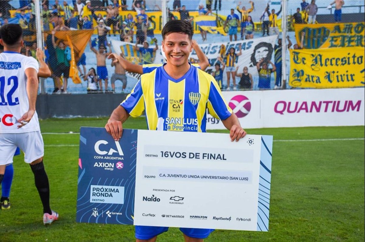 #GodoyCruz 

El jugador Brandon Cuello de 20 años, quien pertenece a Godoy Cruz y está cedido en Juventud Unida de San Luis, en la fecha de ayer convirtió su primer gol ante Huracán Lh.