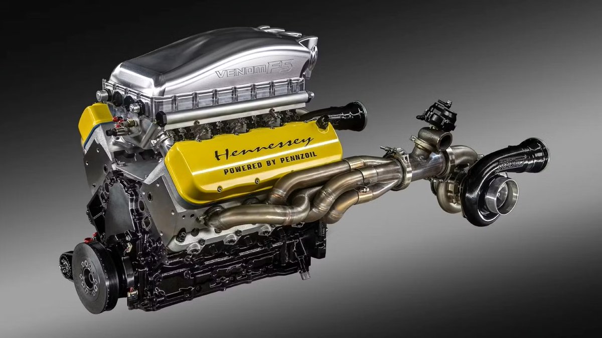 The Hennessey Venom F5 boasts a world-leading 1,817 horsepower, making it the most powerful gas-powered production car engine.