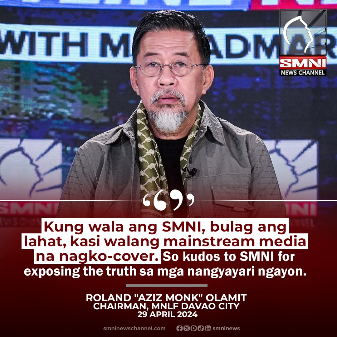 Kung wala ang SMNI, magiging bulag ang lahat —MNLF Davao City Chairman