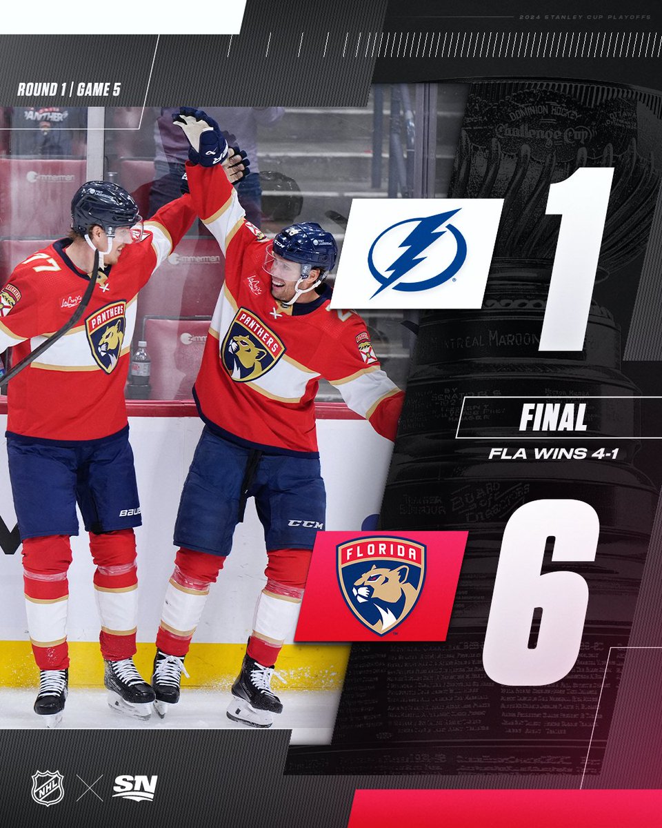 The @FlaPanthers are advancing to the Second Round of the #StanleyCup Playoffs! 🐈