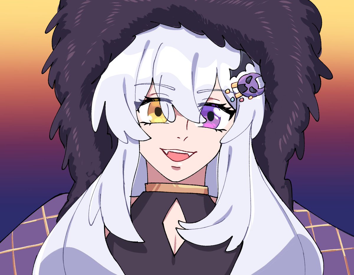 ijvnyxcy's tweet image. headshot fanart for @Mefelis_Hex 
((love the outfit~
#mefiart #fanart