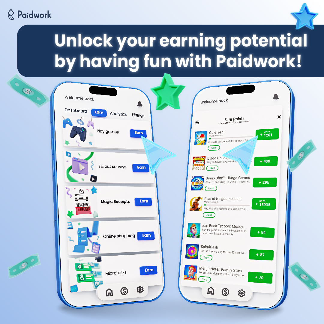 Are you a fan of making money without rushing and leaving home? Thanks to Paidwork you can turn your free time into a source of extra income! By playing games, completing tasks, surveys and watching videos, you can unlock a world of unlimited earning opportunities. Share the…
