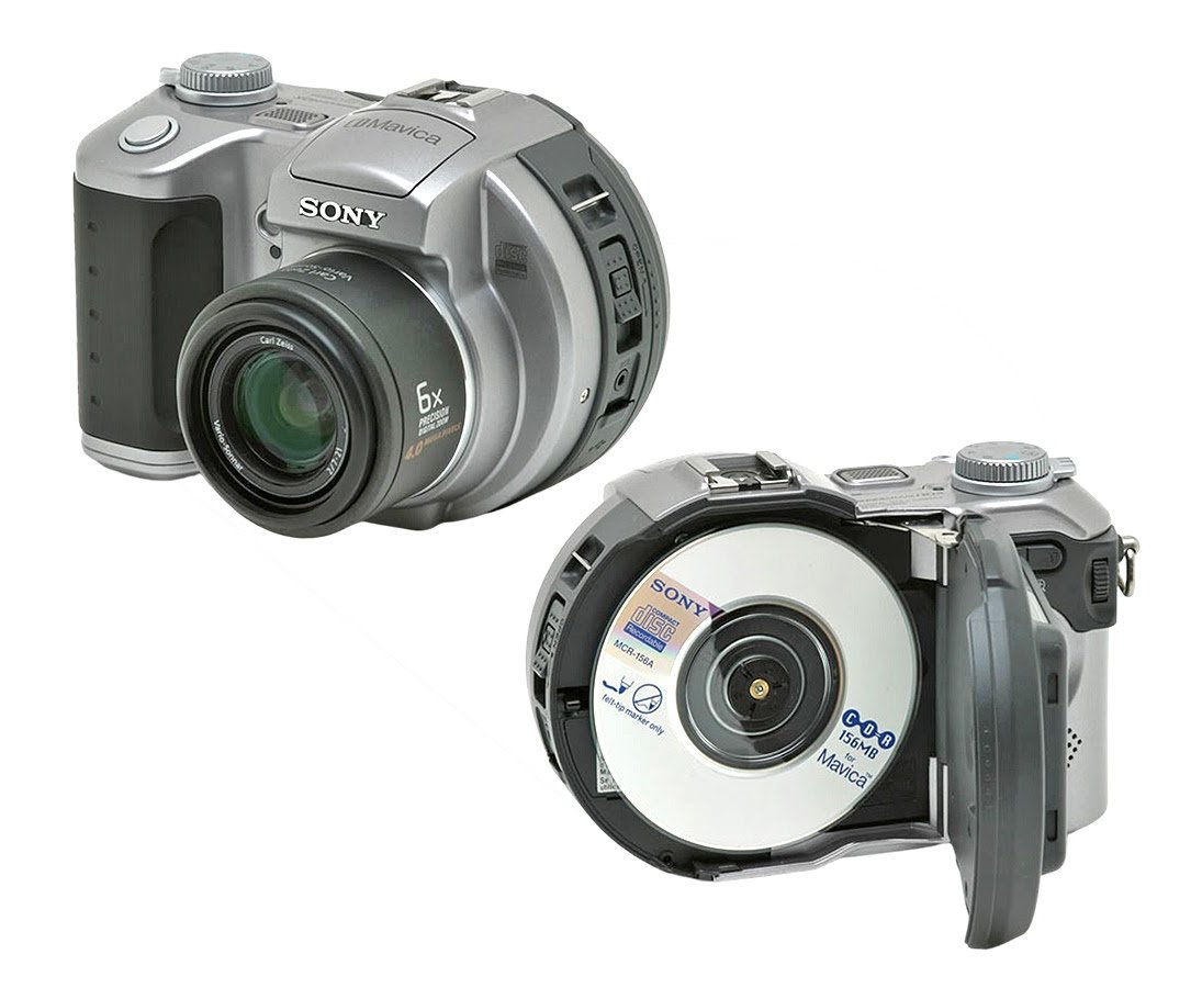 The Sony 2002 CD Mavica MVC-CD400 camera was an impressive device at the time, offering a 4.41-megapixel sensor, 3-inch mini CD storage, and a 2.5-inch LCD screen
