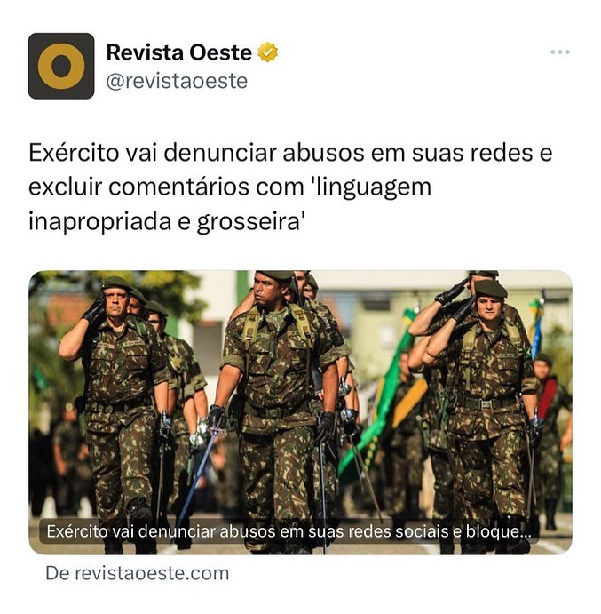 UM PAÍS DO SILÊNCIO FORÇADO 
No BR é assim: somos traídos, massacrados, decepcionados, mas não podemos falar, reagir. SOMOS OBRIGADOS A FICAR CALADOS. Caso contrário, denúncia! No rol desses absurdos, estão as FFAA.