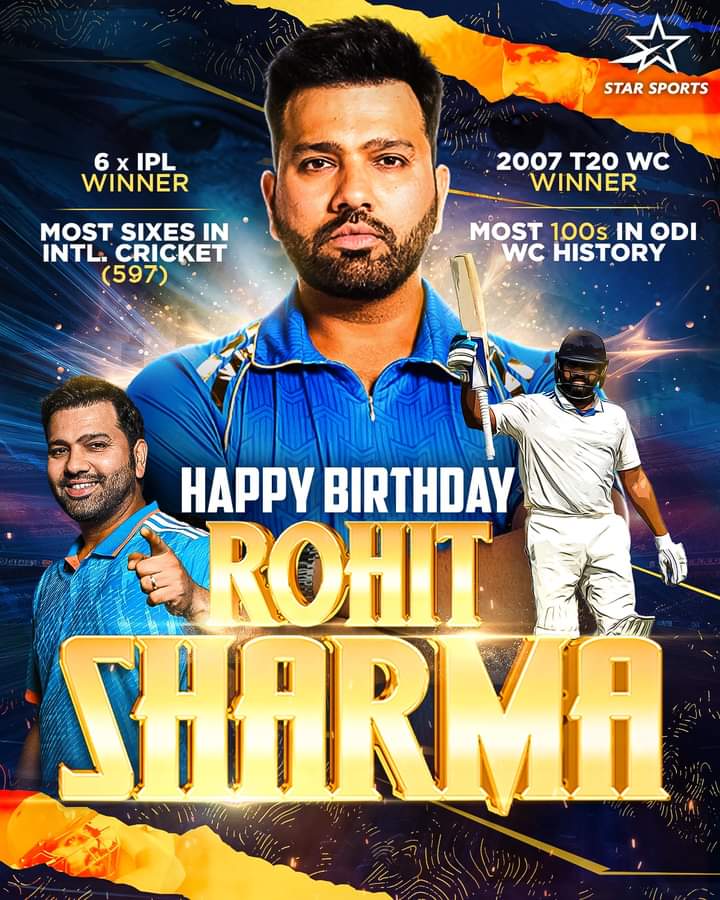 Star sports special poster for Rohit Sharma Birthday