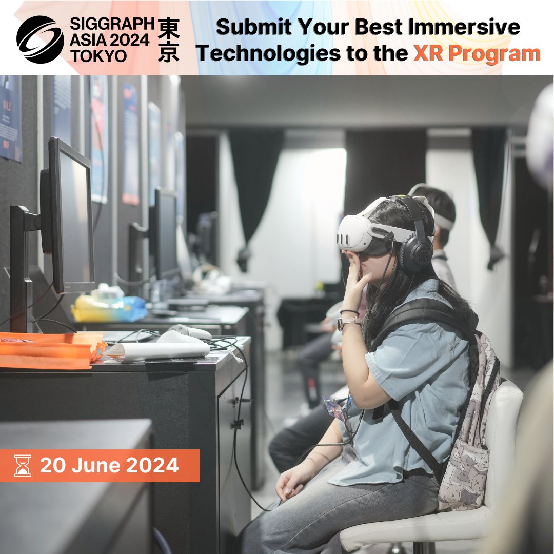 SIGGRAPH Asia โก๏ธ Hong Kong (@siggraphasia) on Twitter photo ๐ถ๏ธGet ready to showcase your latest interactive technologies in the #XR space at #SIGGRAPHAsia2024! This year, we're inviting submissions in two categories: XR Demo & XR Theater. Submit your innovative works by 20 June 2024๐ bit.ly/sa24-xr-submisโฆ
XR Chair: <a href="/yun_suen_pai/">Yun Suen Pai</a> ๐ถ๏ธGet ready to showcase your latest interactive technologies in the #XR space at #SIGGRAPHAsia2024! This year, we're inviting submissions in two categories: XR Demo & XR Theater. Submit your innovative works by 20 June 2024๐ bit.ly/sa24-xr-submisโฆ
XR Chair: <a href="/yun_suen_pai/">Yun Suen Pai</a>