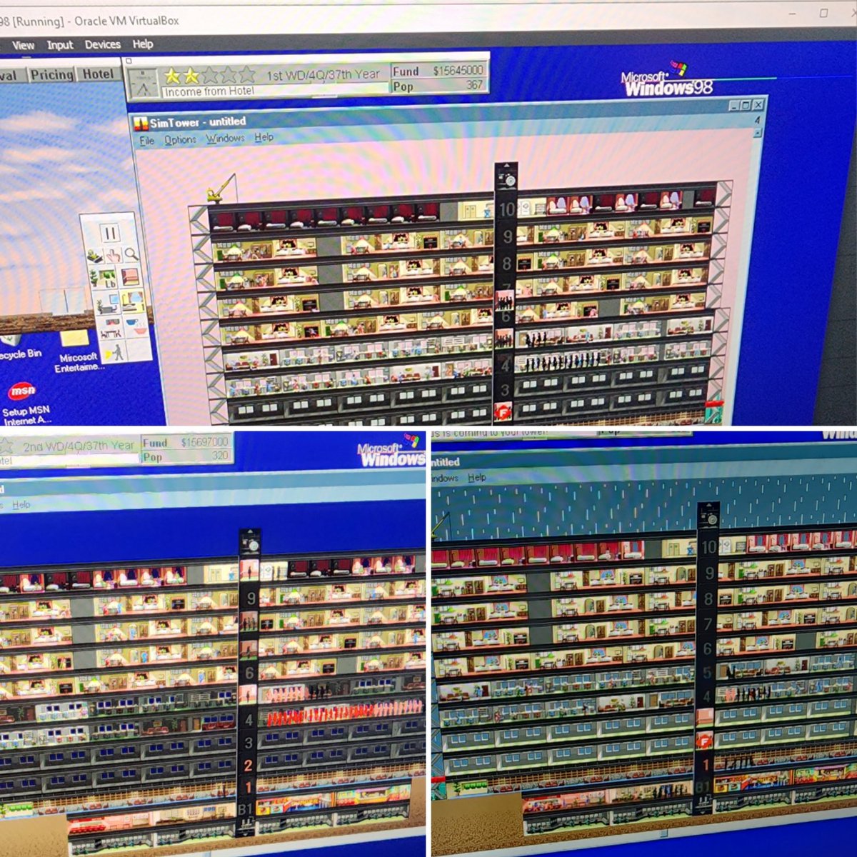 Here is Sim Tower working on my Windows 98 virtual machine. #simtower #windows98 #RETROGAMING #virtualbox #virtualmachine