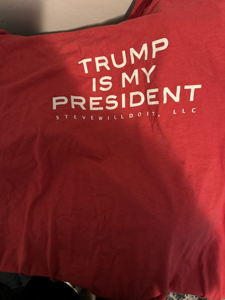 SteveStroe's tweet photo. How many @stevewilldoit x @realDonaldTrump shirts do you all have? https://t.co/scKLLl6rLL
