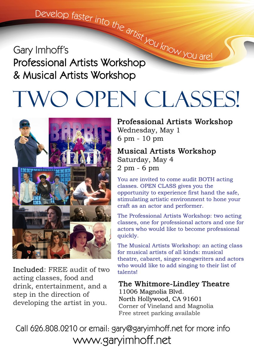 THIS Wednesday Night & Saturday! Two OPEN Acting Classes! LIVE In Los Angeles FREE! ALL Welcome!