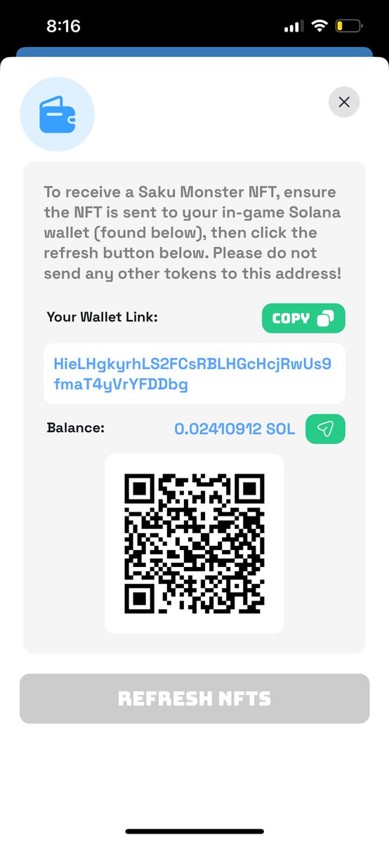 Hey <a href="/sakumonsters/">Saku Monsters LTD.</a> I transferred a monster to my other wallet and I can’t press refresh 

Sent from AcDoi4aivke7thKm27iWg7tSzAps2seg3TGF4Y34u7tW