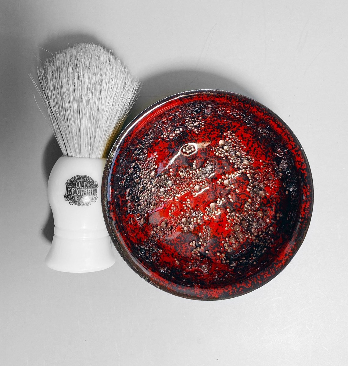 Red Enamel Shaving Bowl tuppu.net/36bfaa01 #giftideas #HandmadeHour #shopsmall #inbizhour #UKHashtags #MHHSBD #bizbubble ##UKGiftHour #ShavingBowl