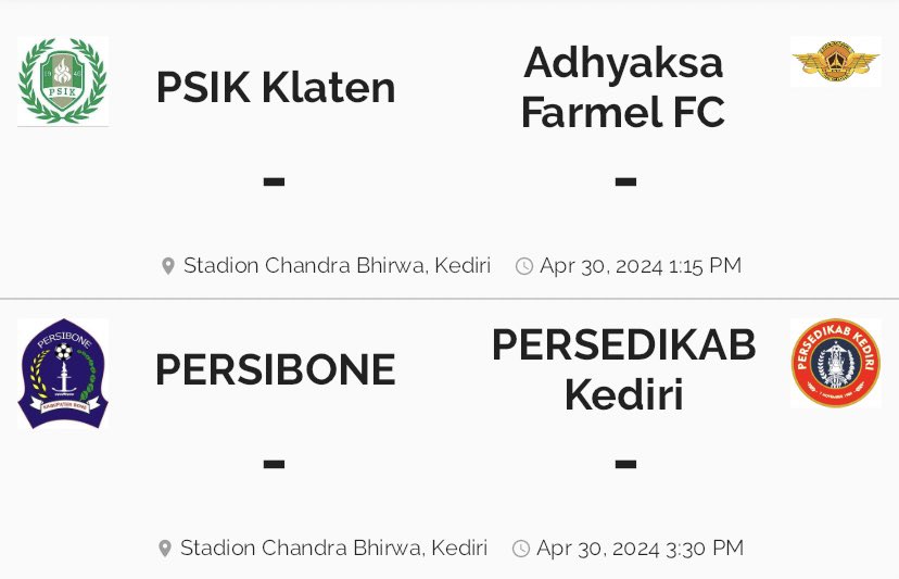 Jadwal pertandingan Liga 3 grup O

#Liga3 #LigaIndonesia