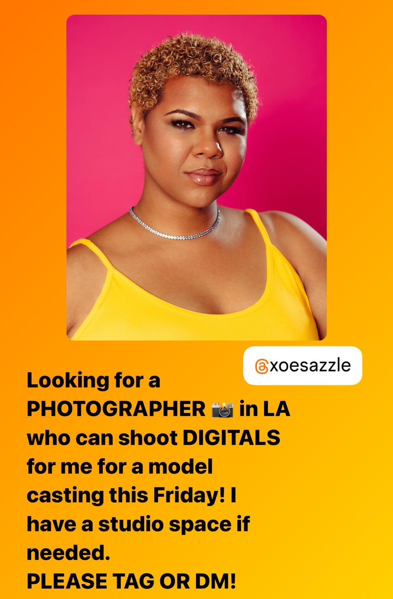 Hi friends, I need help getting DIGITALS done for a model casting this weekend (need to get them done by Friday). I am #black, #trans and #plussize and so excited to show up in my authentic beauty! Looking for #LA #photographers who can capture and amplify!