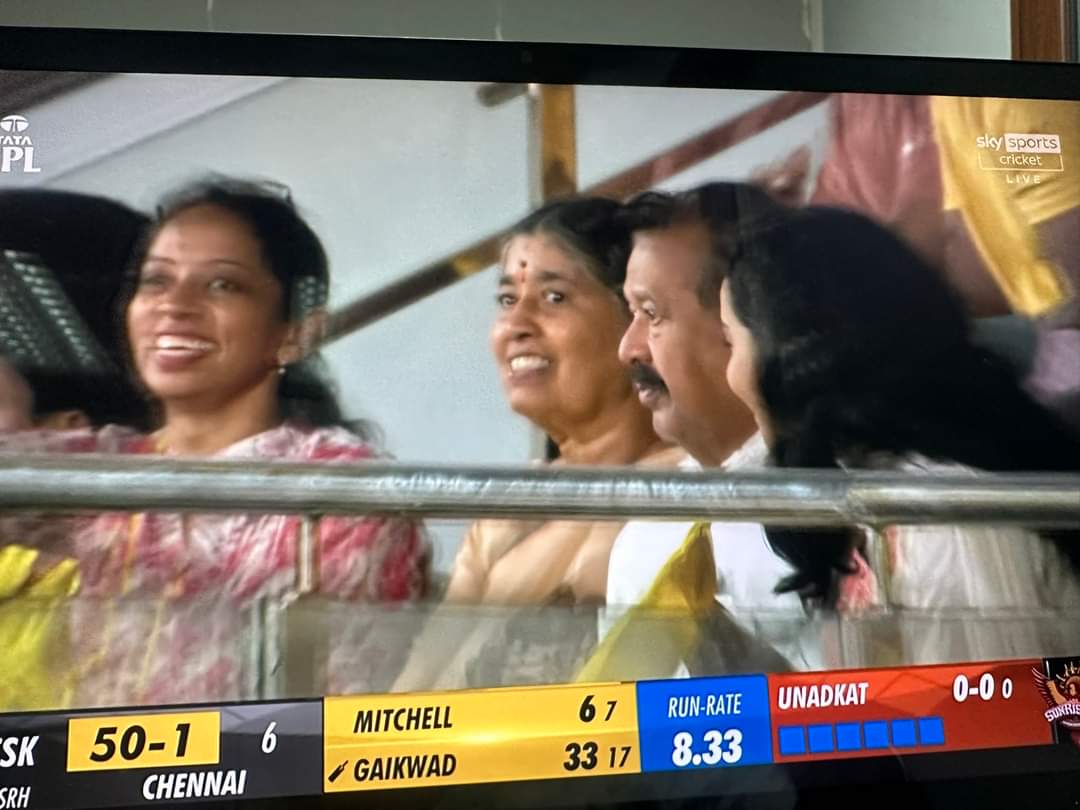 Mr. Chandrachud, this is DMK minister Ponmudi enjoying his life watching IPL.

If you don't remember, you stayed the conviction and 3-year imprisonment of Ponmudi and his wife who were accused in a disproportionate assets case.