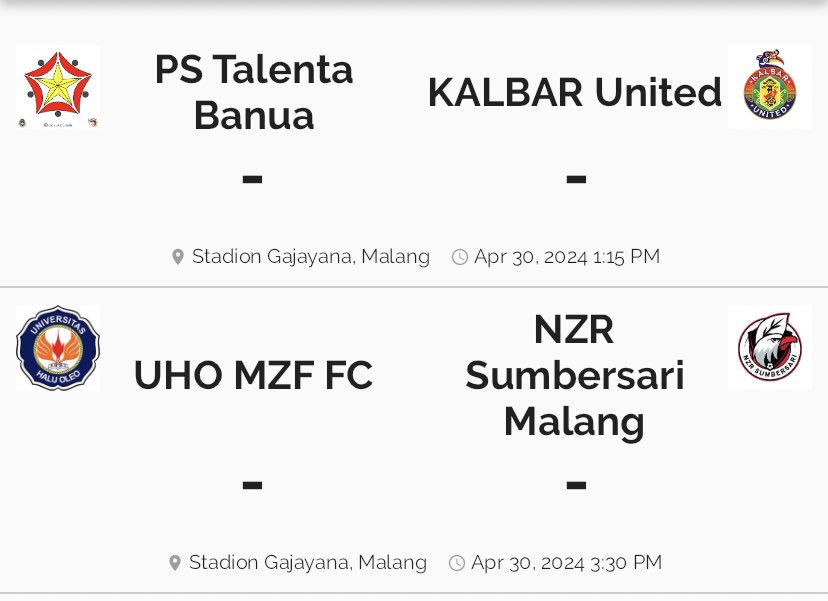 Jadwal pertantadingan Liga 3 grup P

#Liga3 #LigaIndonesia