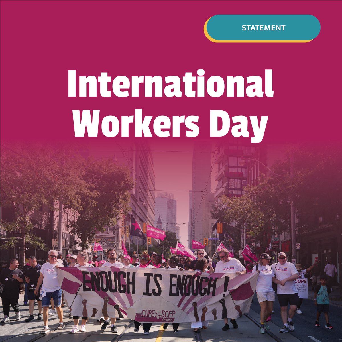 CUPE Ontario wishes a happy May Day to our comrades everywhere, and most particularly to CUPE members, whose work, solidarity, and successes are building our movement into an unstoppable force. ✊🏾📢💪🏾 Read our full statement here: cupe.on.ca/international-…