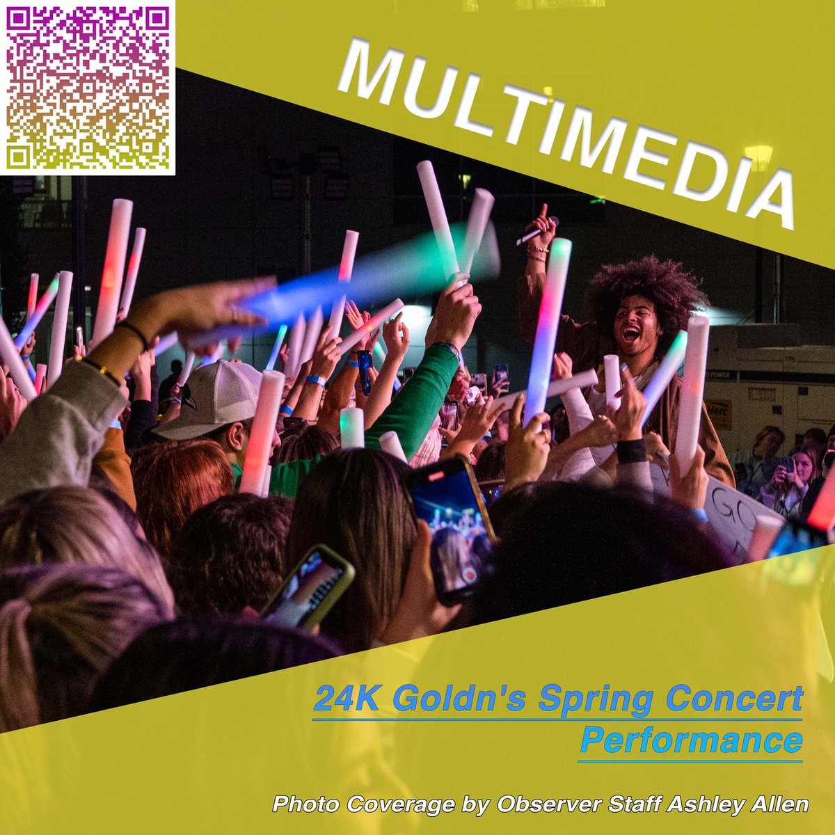 EC_Observer's tweet image. MULTIMEDIA -

Last Saturday’s Spring Concert with artist @24kgoldn was a huge success! To view more exclusive images from the concert visit endicottobserver.com or use the QR code! 

#endicott #endicottcollege #endicottobserver #ecgulls #24kgoldn