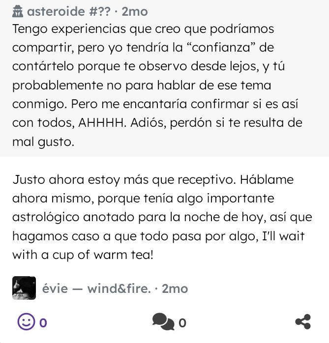 Me es imposible permitir que se pinte esta situación como un “solamente quería saber si teníamos experiencias en común” o “quería informarte de algo que debías saber” porque no es en lo absoluto lo que ocurrió, solo usaste todas tus quejas y basura para "validar" tus mentiritas.