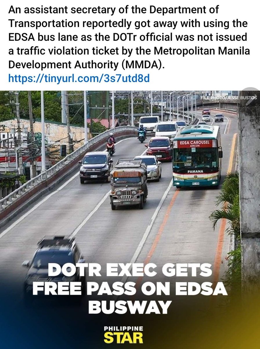 Kung hindi ka @DOTrPH executive or taga DOTr hindi ka pwede sa EDSA BUS WAY. Nakakalungkot. Pipiliin mo pa rin ba ang Pilipinas?