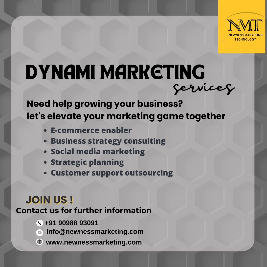 Experience the power of dynamic marketing services tailored to your brand's needs. 

Let's adapt, innovate, and drive results together!
#mumbai #maharashtra #india #digitalmarketing #service #ecommercebusiness #strategy #collab #likeforlikes #newnessmarketing #TimnasDay