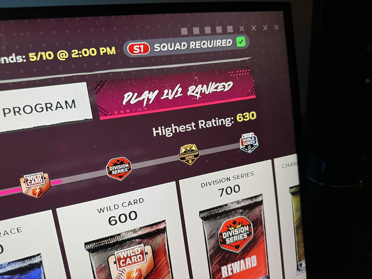 itsmcdizzle's tweet photo. @MLBTheShow Why is my progress not updating in ranked seasons? The game can see i am progressing at the end of each game but my rating on the main screen is not advancing so I am not receiving rewards? https://t.co/yj5KSOpTt7