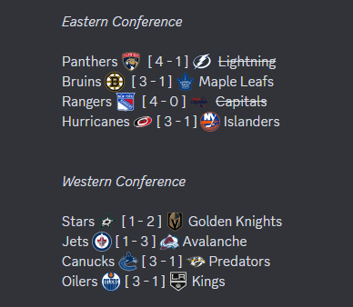 Two teams have fallen, who will be next? Join us in discord.gg/hockey