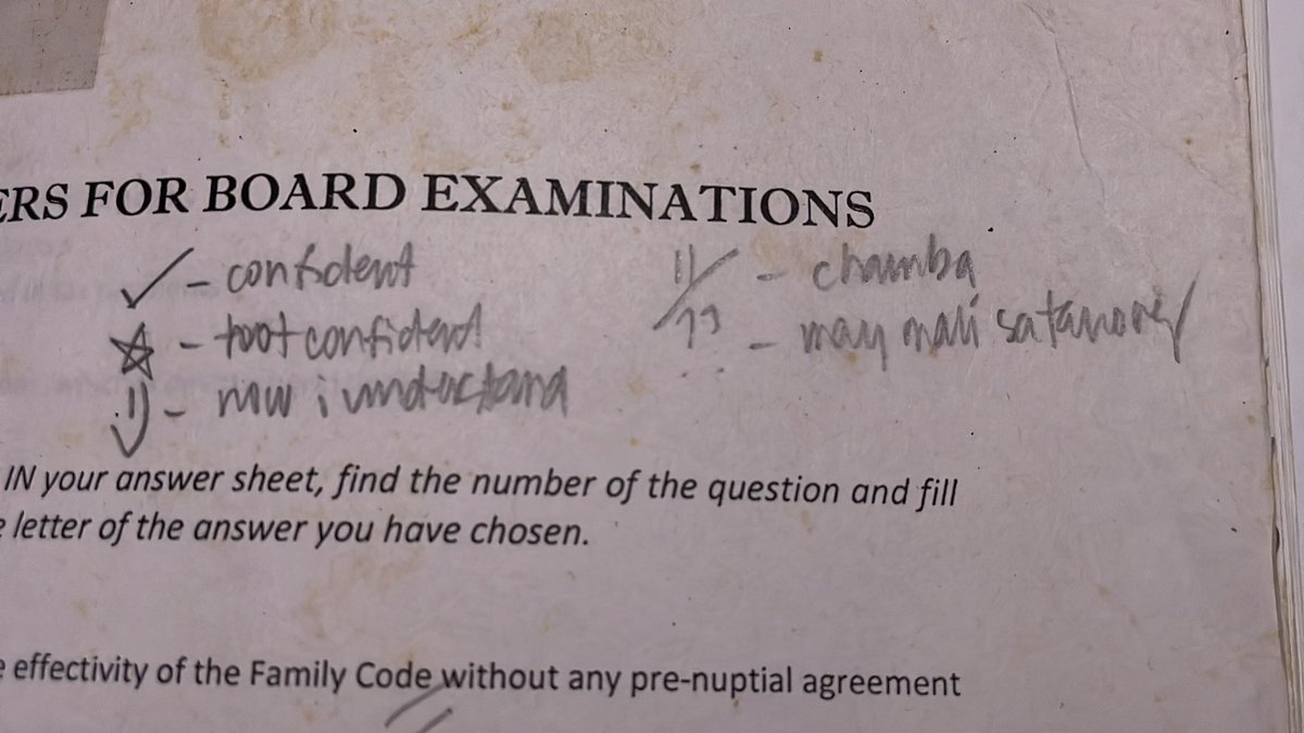 For mastery, on the MCQs you may want to put indicators like this so that you’d identify your weaknesses