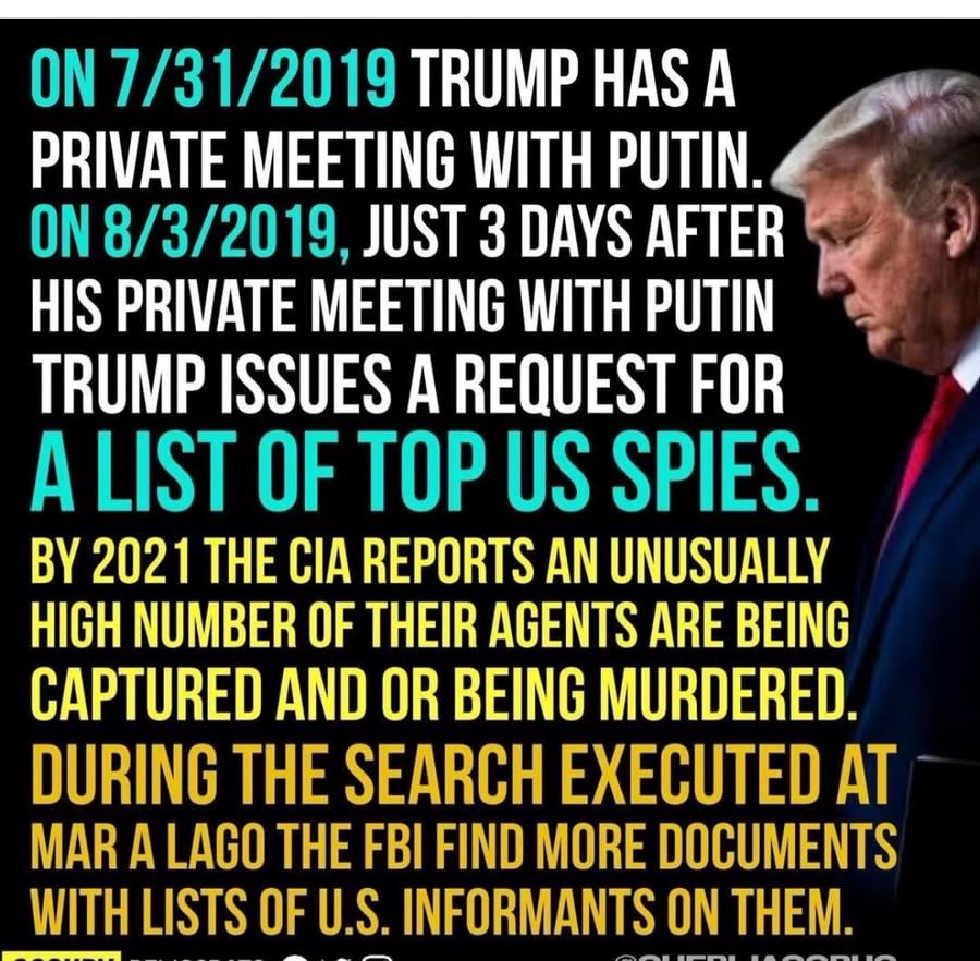 @TrumpDailyPosts #Spy 
#SecurityBreach 
#TraitorTrump