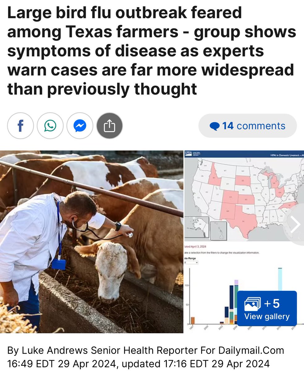 'Farmers in Texas and Wisconsin are reported to have symptoms of the virus but are avoiding testing'