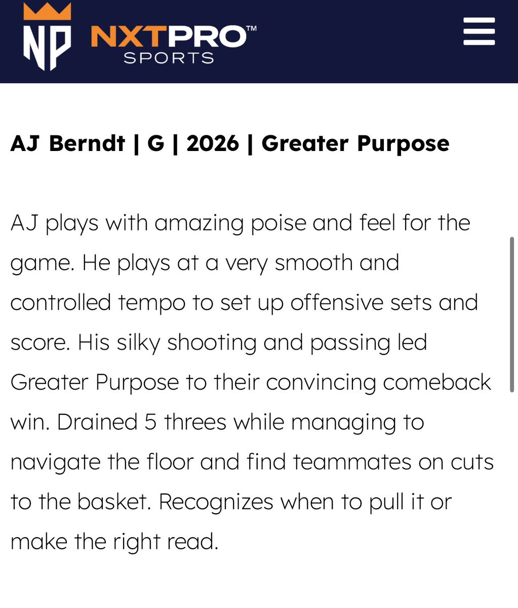 Had a good weekend with the team in Indy. Thank you @NxtProHoops for the write up and coverage. @CoachTill_gpa @_gpaschaumburg