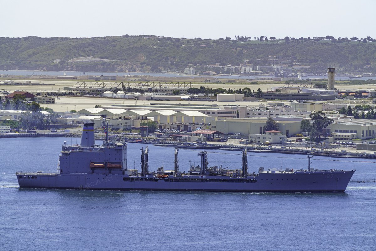 USNS Pecos (T-AO-197) Henry J. Kaiser-class replenishment oiler leaving San Diego - April 29, 2024 #usnspecos #tao197 SRC: TW-@cjr1321