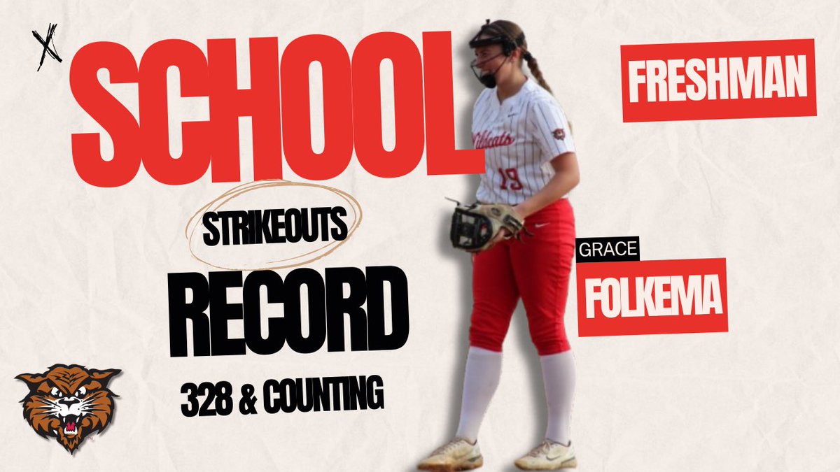 𝘚𝘊𝘏𝘖𝘖𝘓 𝘙𝘌𝘊𝘖𝘙𝘋

This past weekend, Grace Folkema set a new school record for strikeouts in a season! She is currently at 328 which leads the nation. Grace surpassed Katelyn Strauss’s record of 323 set in 2022. Congratulations, Grace!

#rollcats