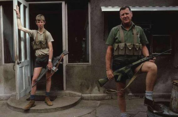 Armed Whites in Zimbabwe circa 1986. We need more Whites armed in S. Africa, Europe, Australia, Canada, and even in the USA. Buy firearms and get good with them.