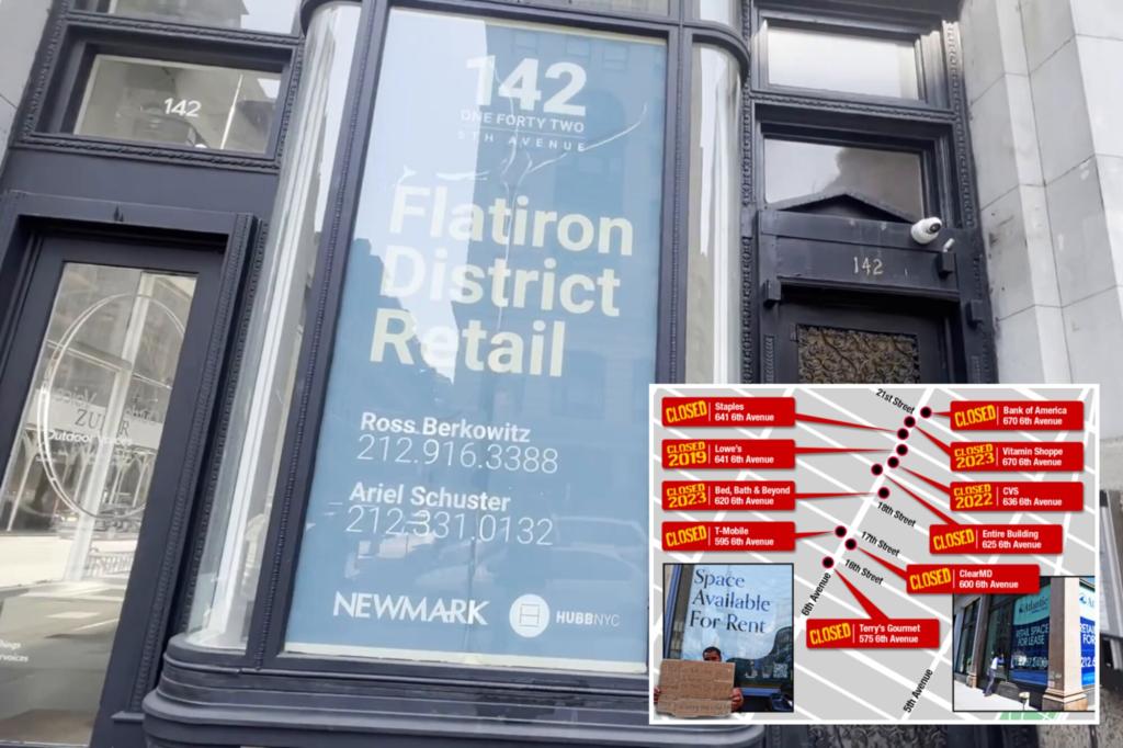 NYC's once-bustling Flatiron District now a wasteland of empty storefronts as rampant shoplifting wreaks havoc on iconic nabe trib.al/ccDO87N