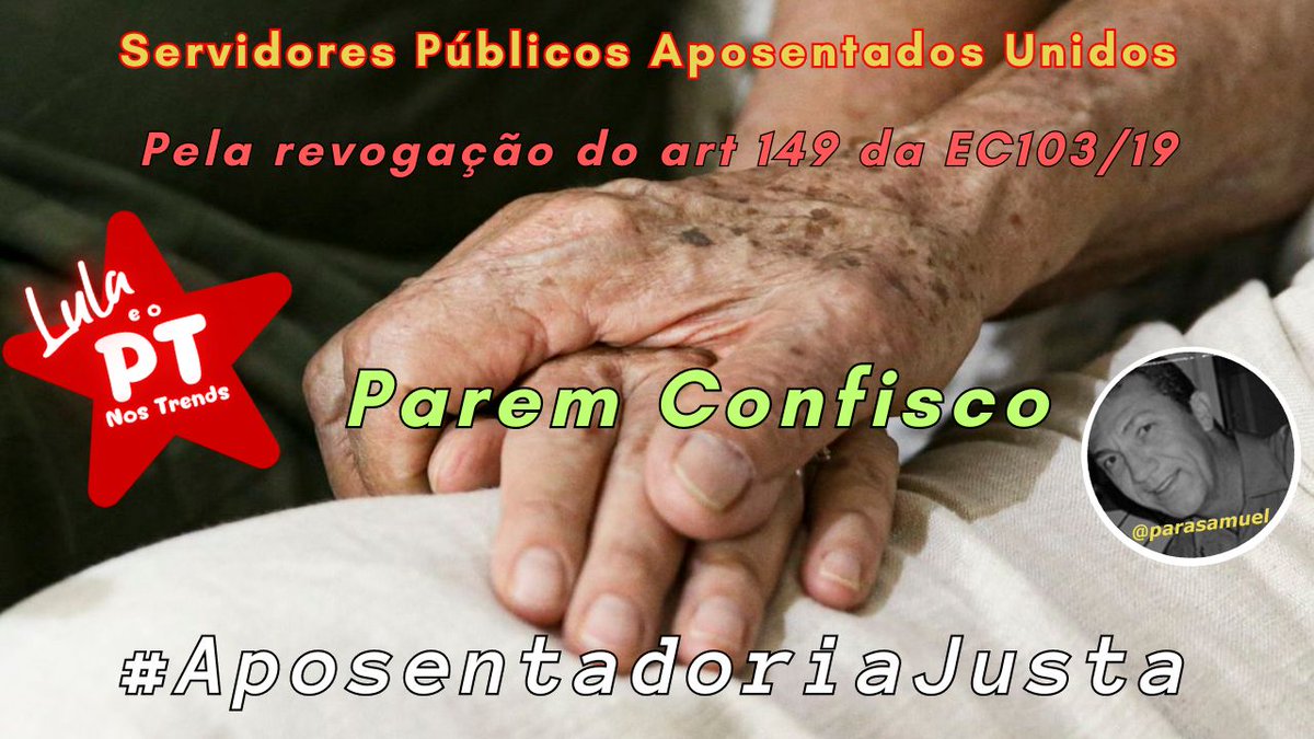 @CleoniceSabino2 @nunesmarquesk @MinAMendonca @Cristianozaninm @FlavioDino 'Proteger a dignidade na aposentadoria dos idosos é uma obrigação de todos. Ministros do STF, revogar o art.149 da EC103/19 é fundamental para isso! @STF_oficial @gilmarmendes @LRobertoBarroso @alexandre Parem Confisco 👇 #AposentadoriaJusta' (⁠◠⁠ᴥ⁠◕⁠ʋ⁠)