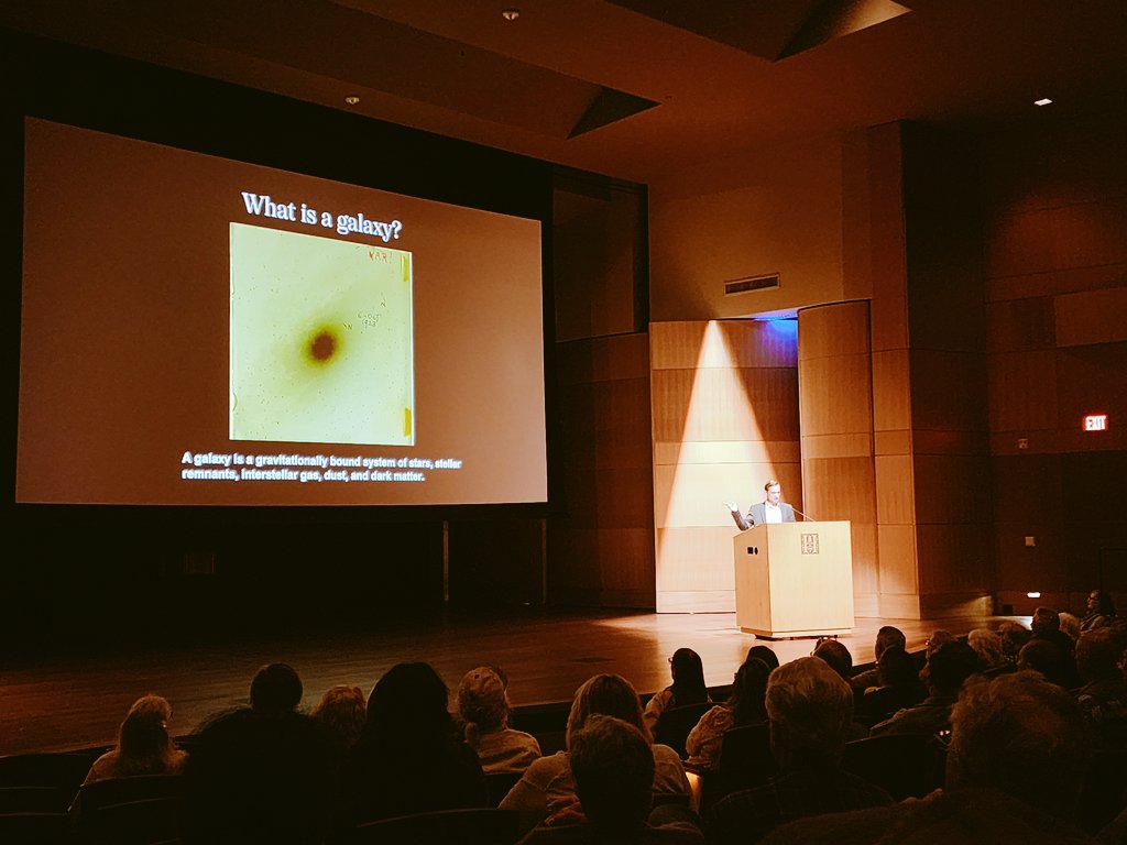 Late last year we celebrated the 100th anniversary of the discovery of the Andromeda galaxy, and the existence of the universe beyond our own Milky Way says @astrojrich starting his Astronomy Lecture at @TheHuntington tonight.