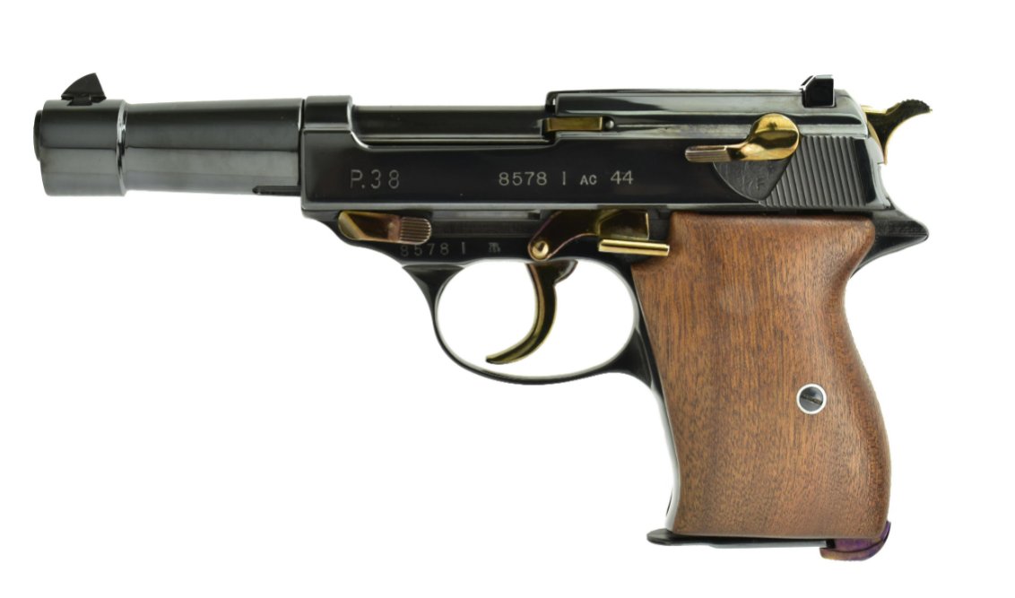 Custom Walther P38 with bull barrel.