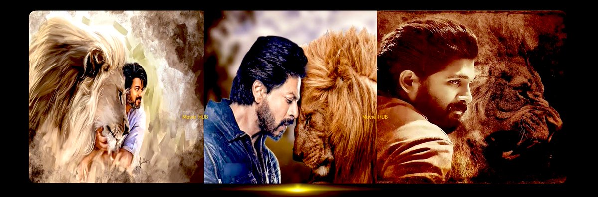 THE THREE KINGs OF INDIAN CINEMA. #ShahRukhKhan - KING of Bollywood #ThalapathyVijay - KING of Kollywood #AlluArjun - KING of Tollywood