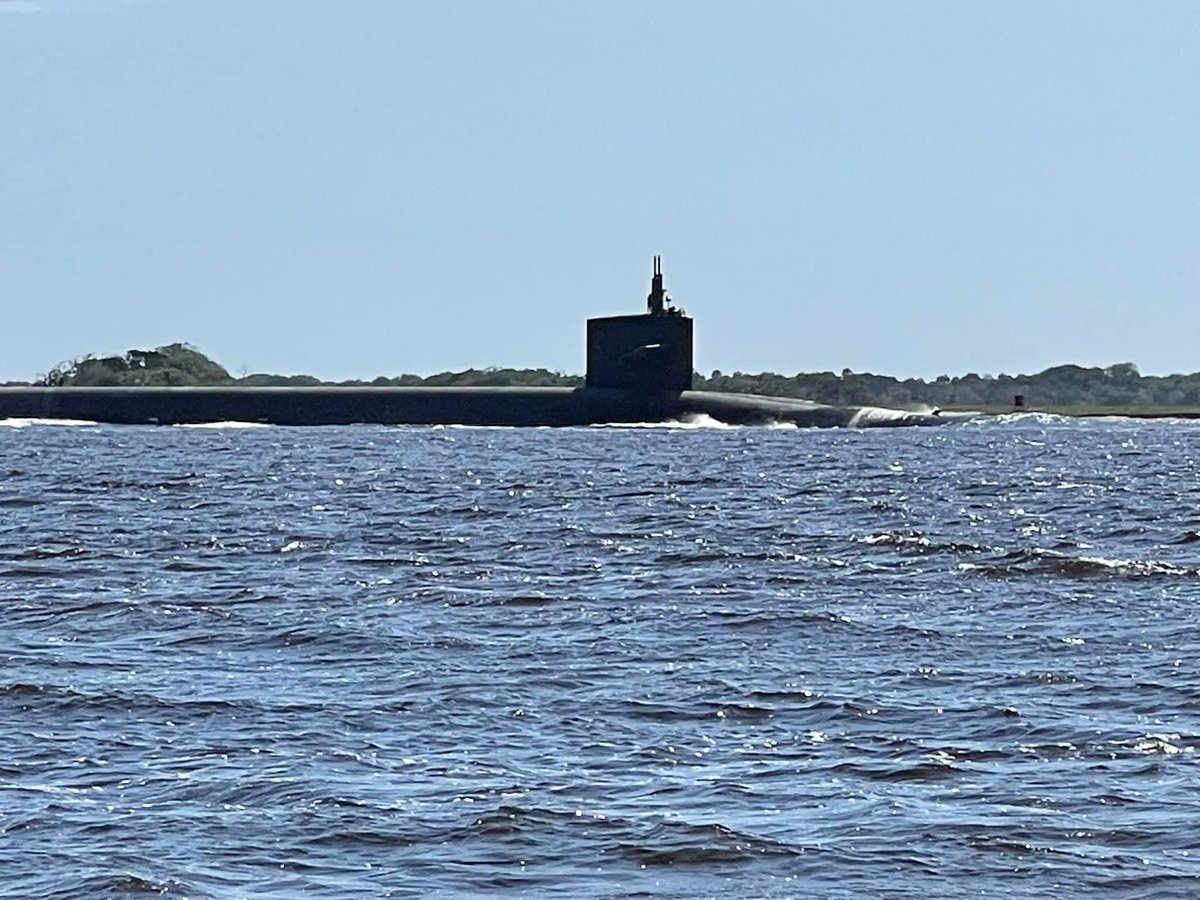 Ohio-class nuclear-powered ballistic missile submarine leaving Kings Bay, Georgia - April 29, 2024 SRC: FB- The Great Loop