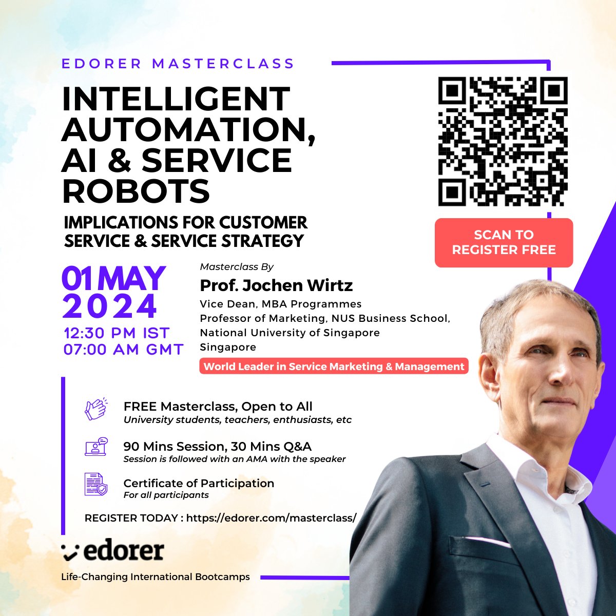 Join us tomorrow – Masterclass: Intelligent Automation, AI & Service Robots: Implications for Customer Service & Service Strategy. It is free.

Date: 1. May / 7 am GMT / 12:30 pm IST / 2:30 pm Singapore time
Register:  edorer.com/masterclass/in…
#ServicesMarketing #ServiceManagement